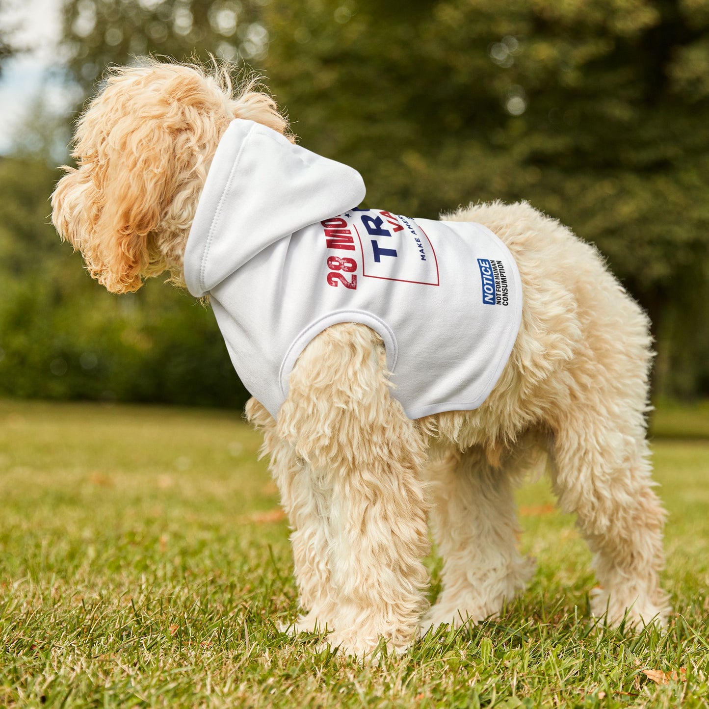 Dog Trump Hoodie | 28 More (Dog) Years | Polyester |