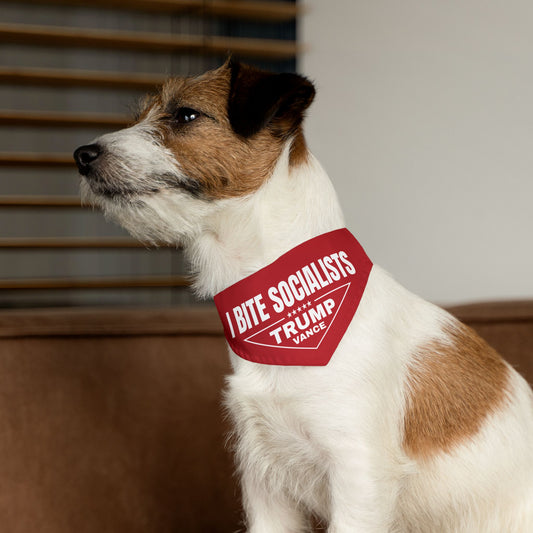 Trump Dog Bandana | 'I Bite Socialists' | Republican Pet Wear |