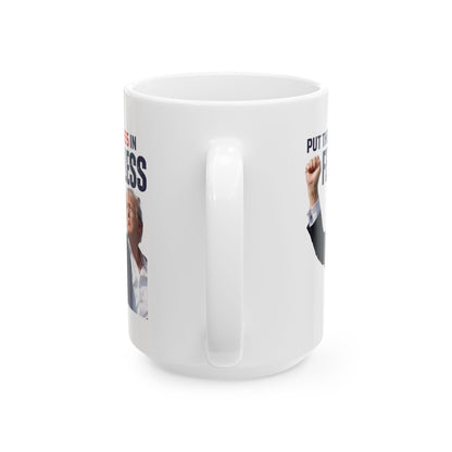 FEARLESS Trump Mug | 11oz Double Sided | Durable Ceramic | Patriotic Gift | Affordable Glassware |